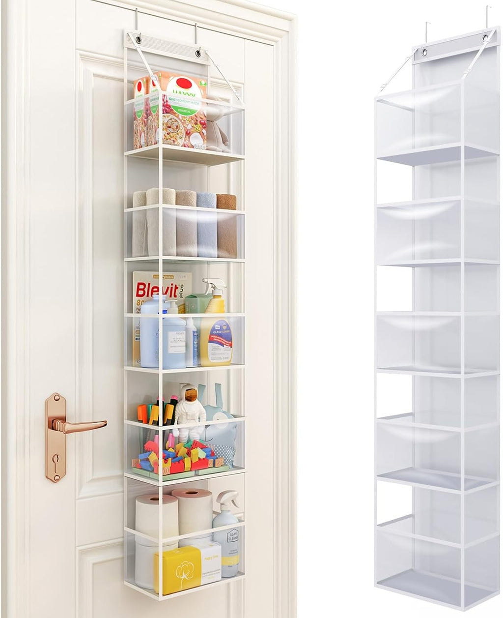 5 Shelf over the Door Hanging Pantry Organizer with Pockets