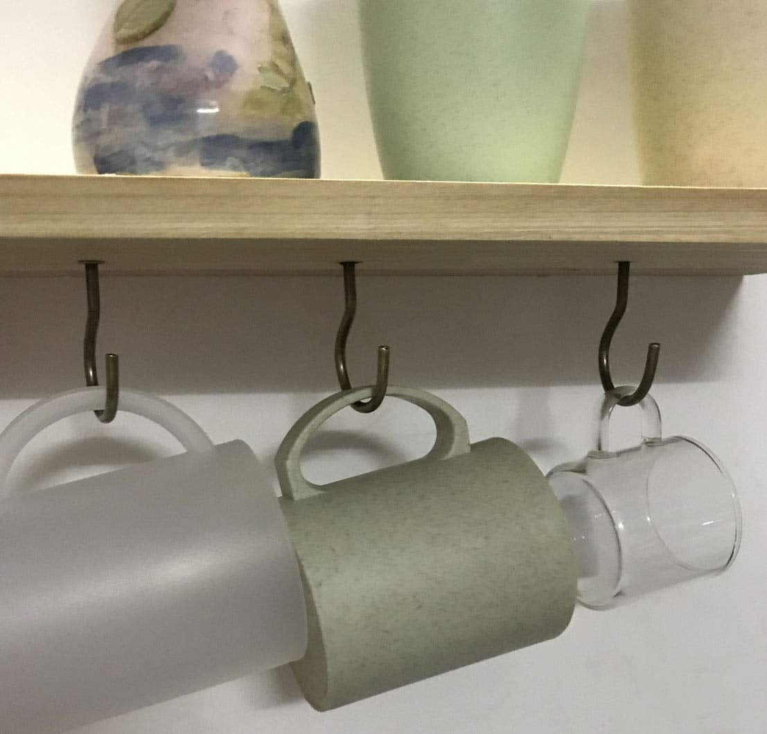 115 Pcs Bronze Cup Screw in Hooks Kit, 5 Sizes Screw Hooks for Hanging,Screw Ceiling DIY Jewelry Christmas Lights Plant Hanger Mug Hooks (1/2" 5/8" 7/8" 1-1/4" 1-1/2")