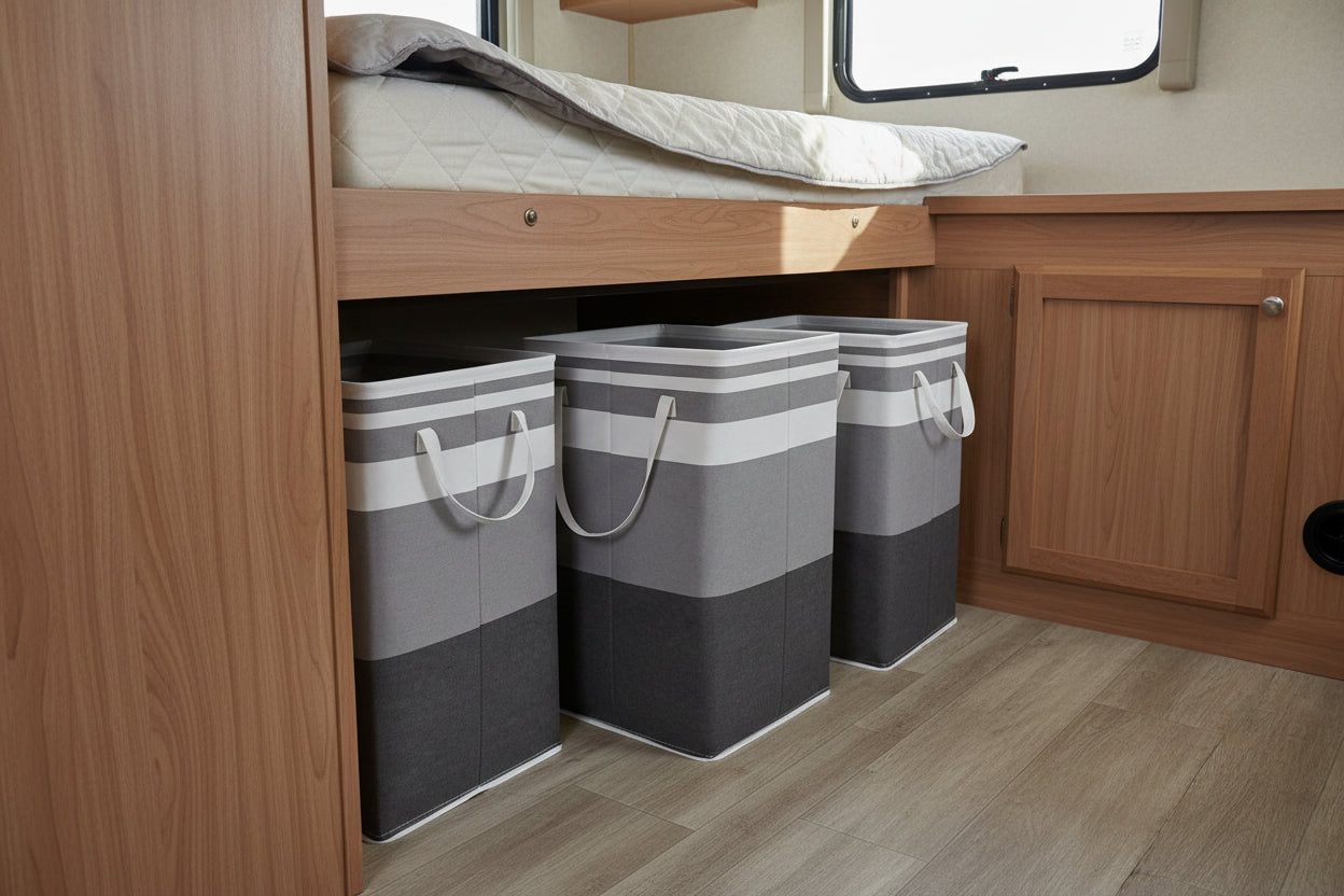 3-Pack Laundry Basket Set, 75L Freestanding Waterproof Collapsible Cotton Large Clothes Laundry Hamper with Handles