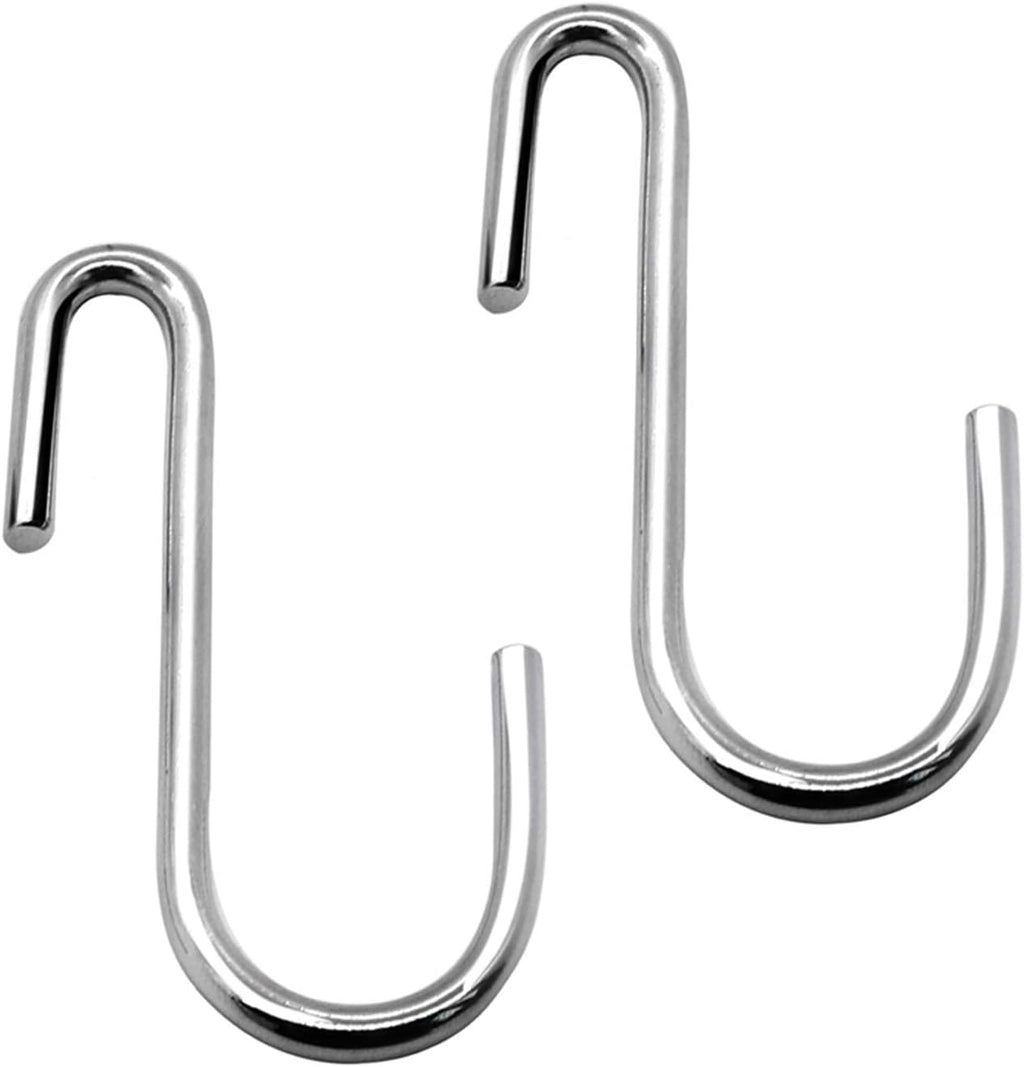 10 Pack Heavy Duty S Hooks Silver S Shaped Hooks Hanging Hangers Hooks for Kitchen, Bathroom, Bedroom and Office: Pan, Pot, Coat, Bag, Plants(10 Pack/Silver/Small)