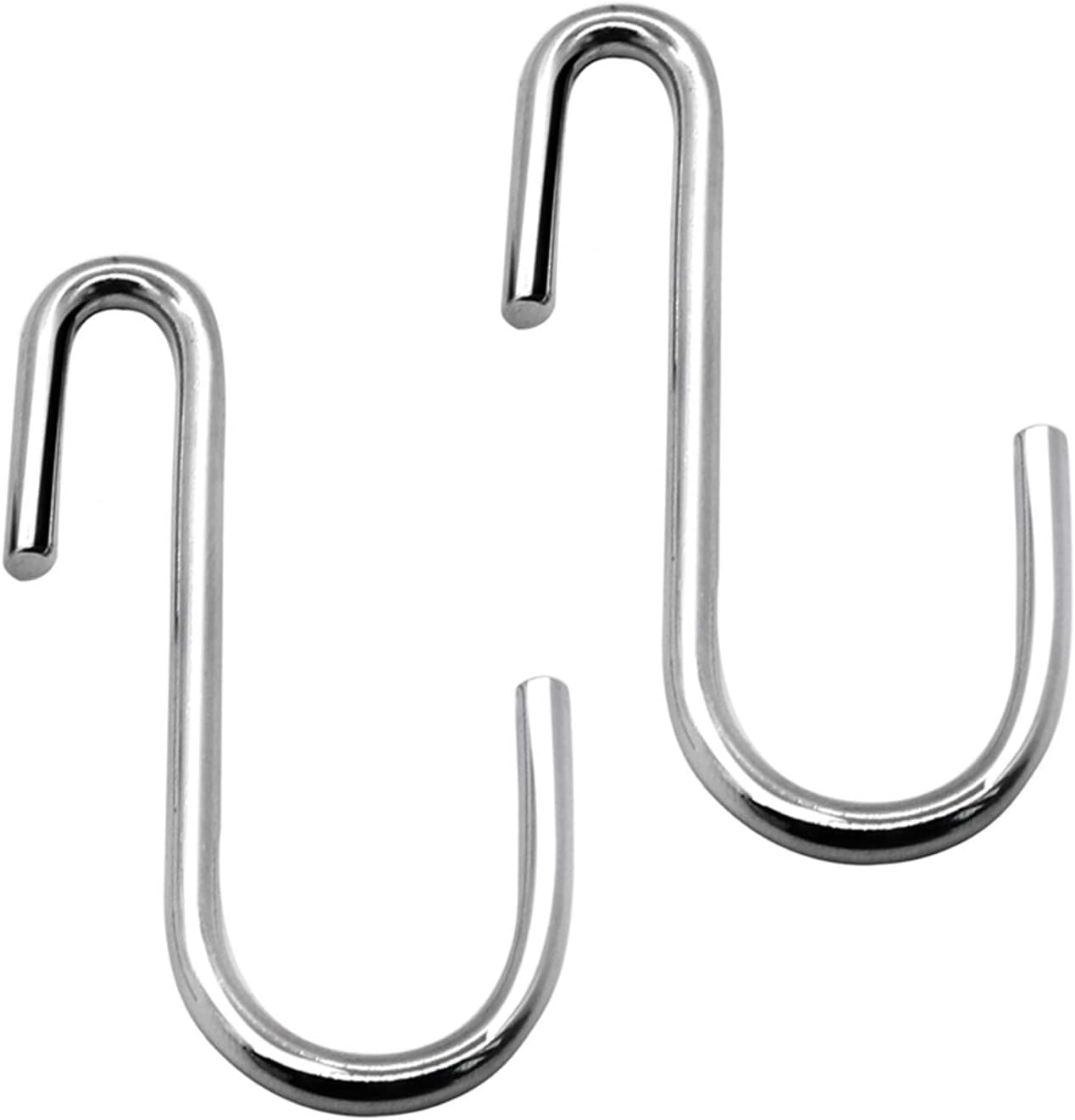 10 Pack Heavy Duty S Hooks Silver S Shaped Hooks Hanging Hangers Hooks for Kitchen, Bathroom, Bedroom and Office: Pan, Pot, Coat, Bag, Plants(10 Pack/Silver/Small)