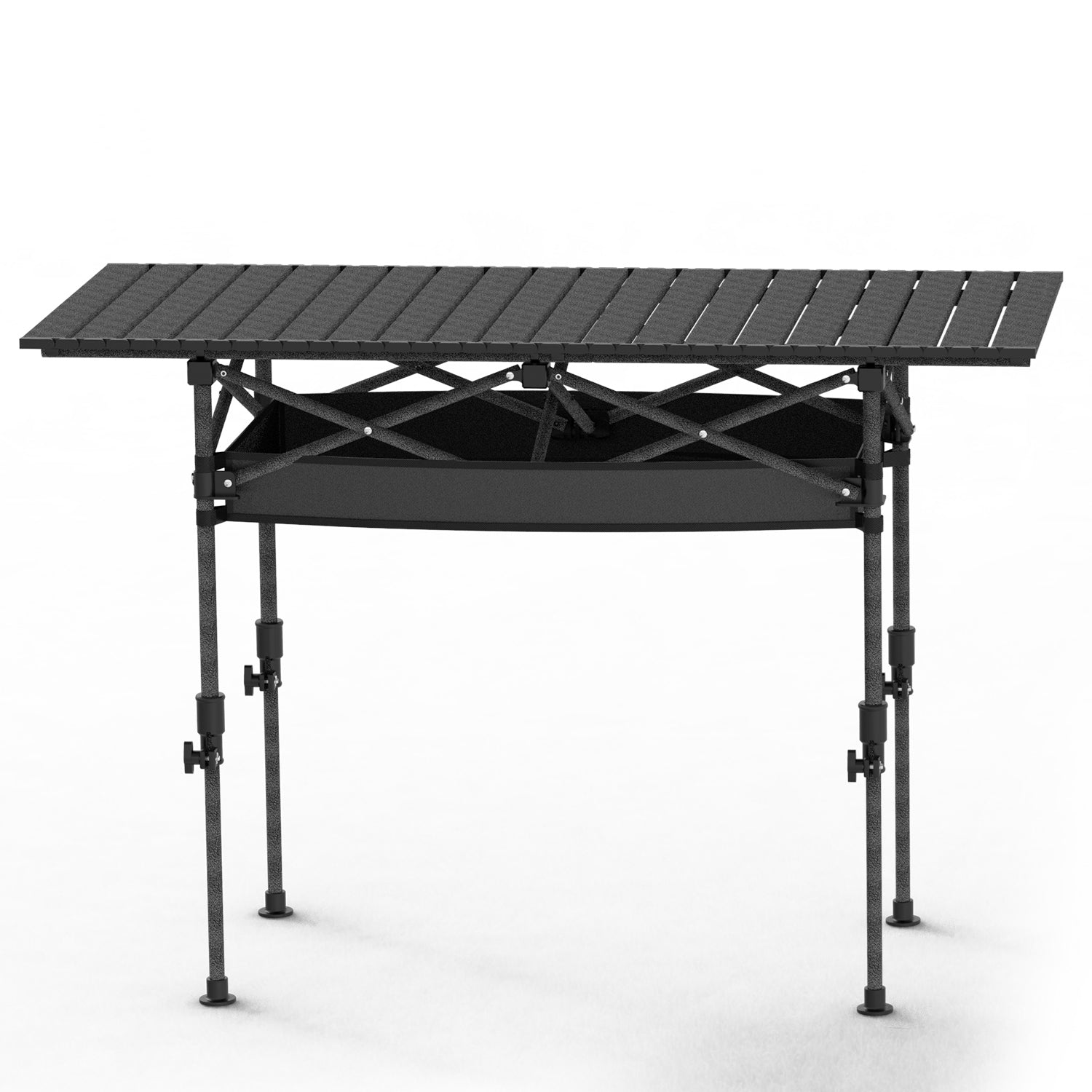 S-M-L Size Options Portable Folding Camping Table with Adjustable Height Rustproof Carbon Steel Foldable Roll-Up Camping Table for Picnic Camping Hiking Beach BBQ 55LBS Max Load