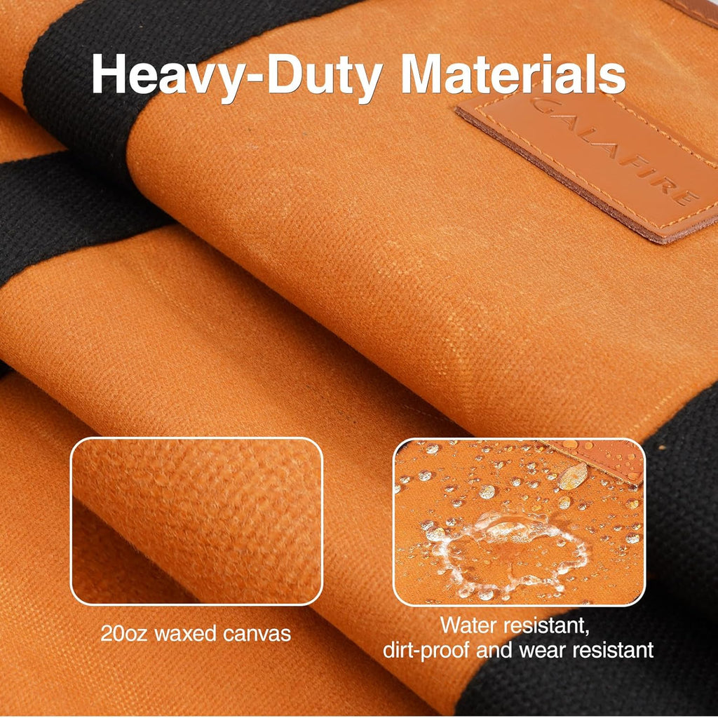 Firewood Carrier Waxed Canvas, 20Oz Heavy Duty and Large Capacity Firewood Log Tote Bag for Wood Carrying, 21'' × 44''