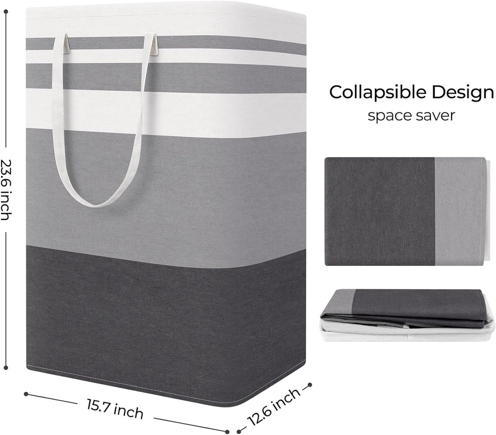 3-Pack Laundry Basket Set, 75L Freestanding Waterproof Collapsible Cotton Large Clothes Laundry Hamper with Handles