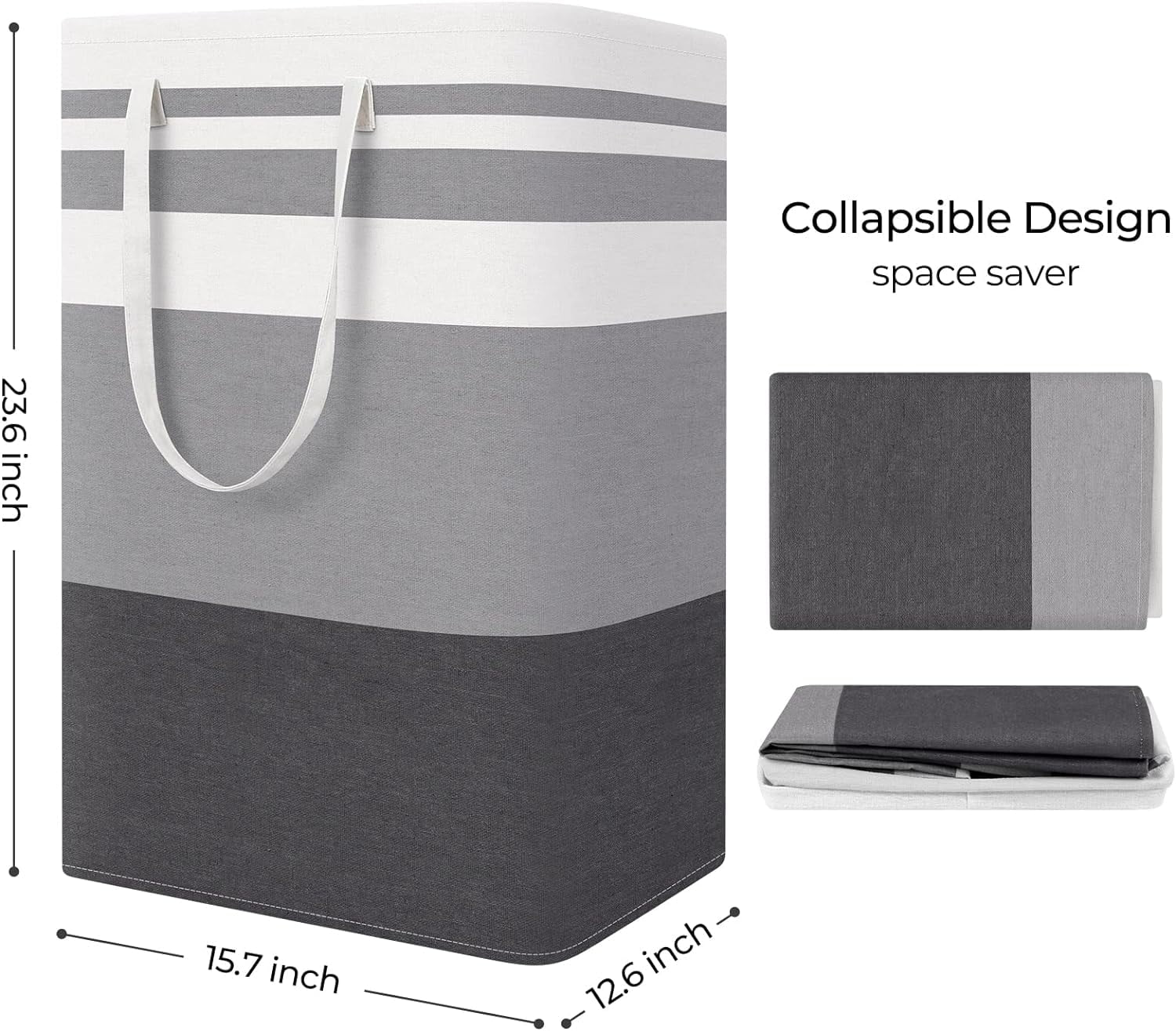 3-Pack Laundry Basket Set, 75L Freestanding Waterproof Collapsible Cotton Large Clothes Laundry Hamper with Handles