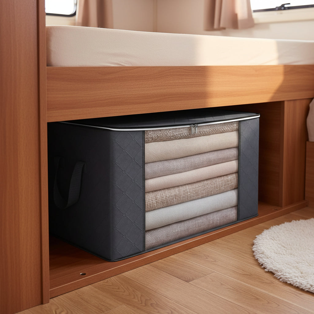 Closet Organizers and Storage Bags for Clothes Storage, 80L Large Capacity Blanket Storage Bag- 2Pcs