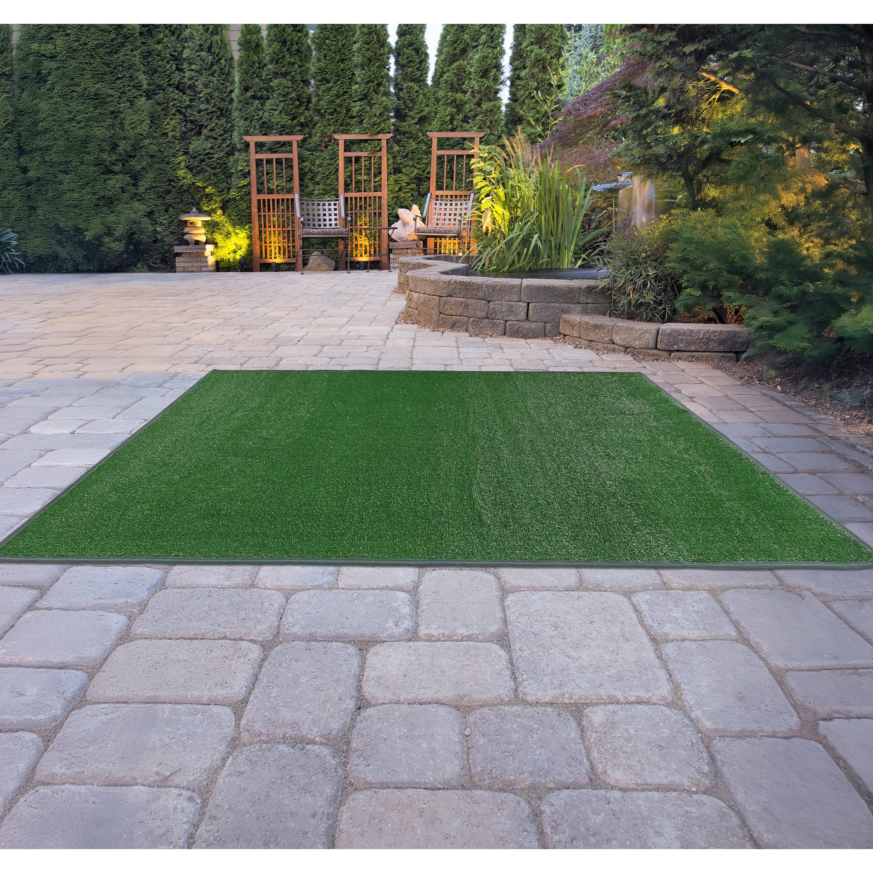 Garland Rug Artificial Grass Green Indoor/Outdoor Area Rug, 6' X 9'