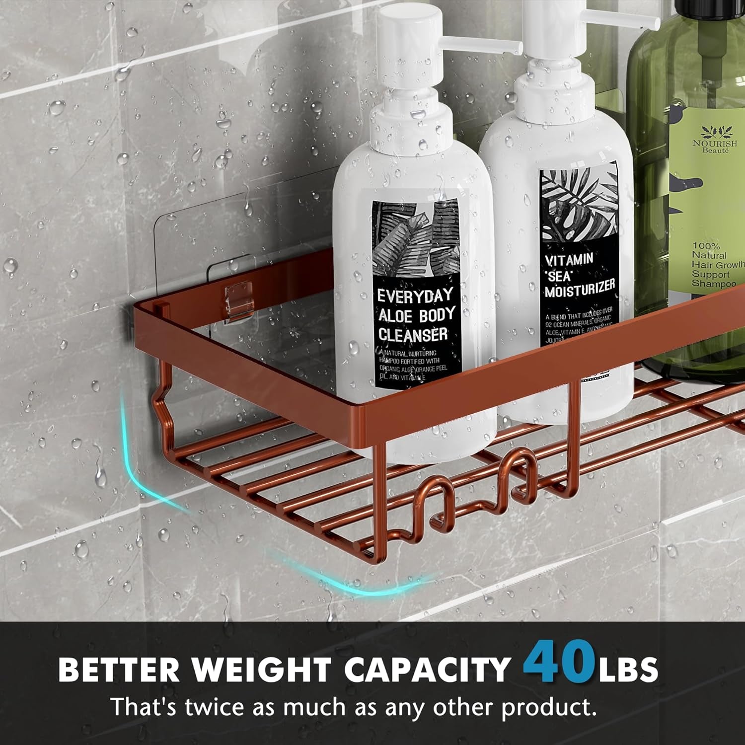 Adhesive Shower Caddy Organizer Shelves Rack - 5 Pack Corner Bathroom Storage