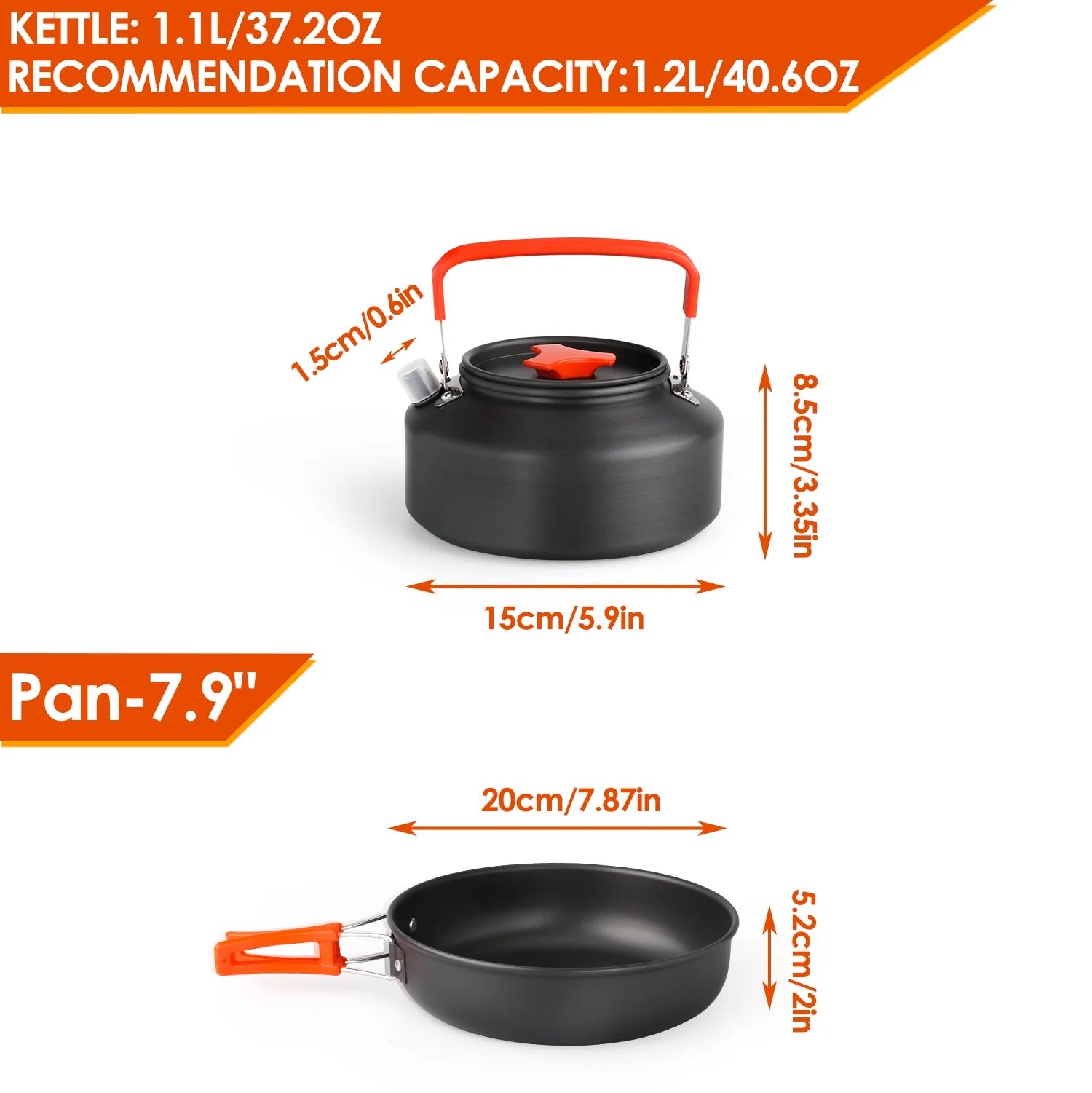 Camping Cookware Set Camping Pots Camping Gear Campfire Utensils Non-Stick Cooking Equipment Lightweight Stackable Pot Pan Bowls with Storage Bag for Outdoor Hiking