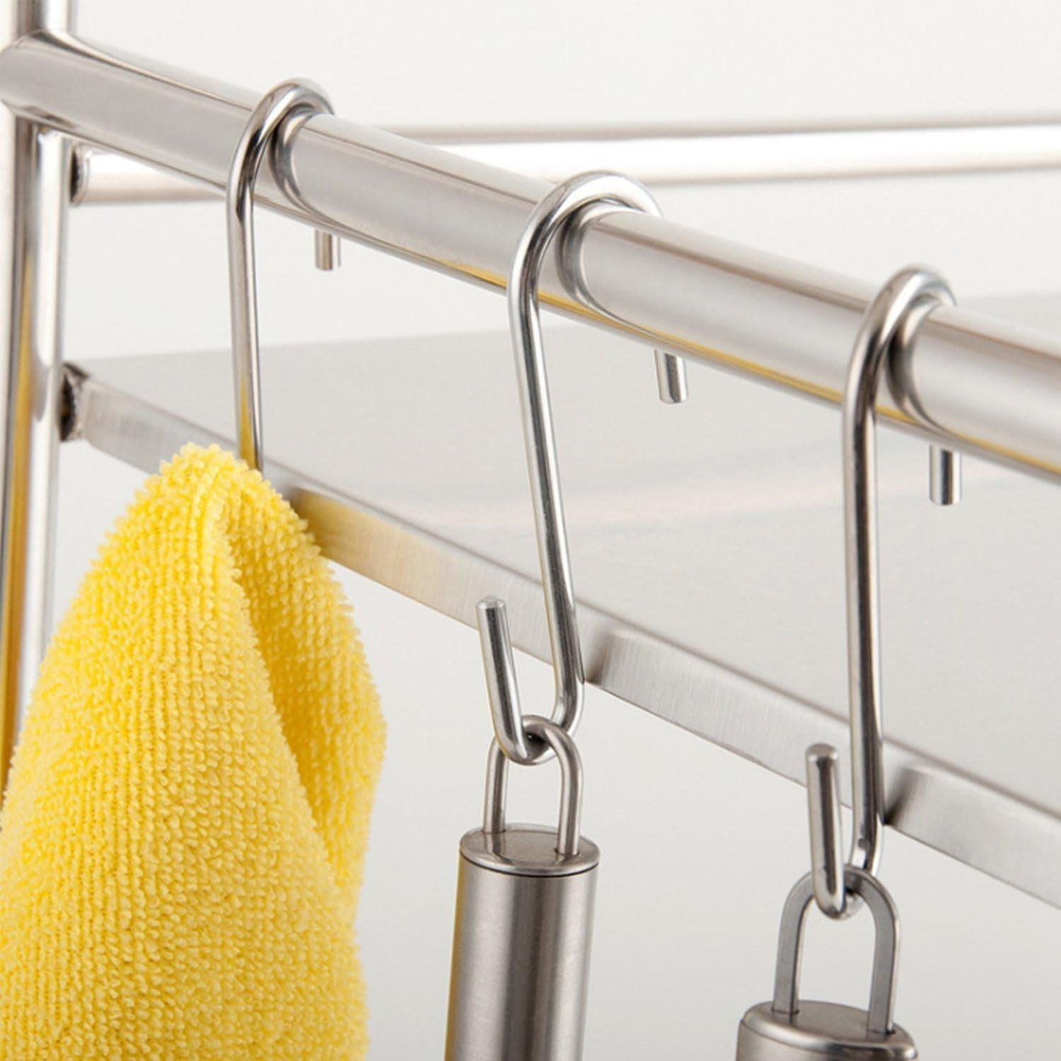 10 Pack Heavy Duty S Hooks Silver S Shaped Hooks Hanging Hangers Hooks for Kitchen, Bathroom, Bedroom and Office: Pan, Pot, Coat, Bag, Plants(10 Pack/Silver/Small)