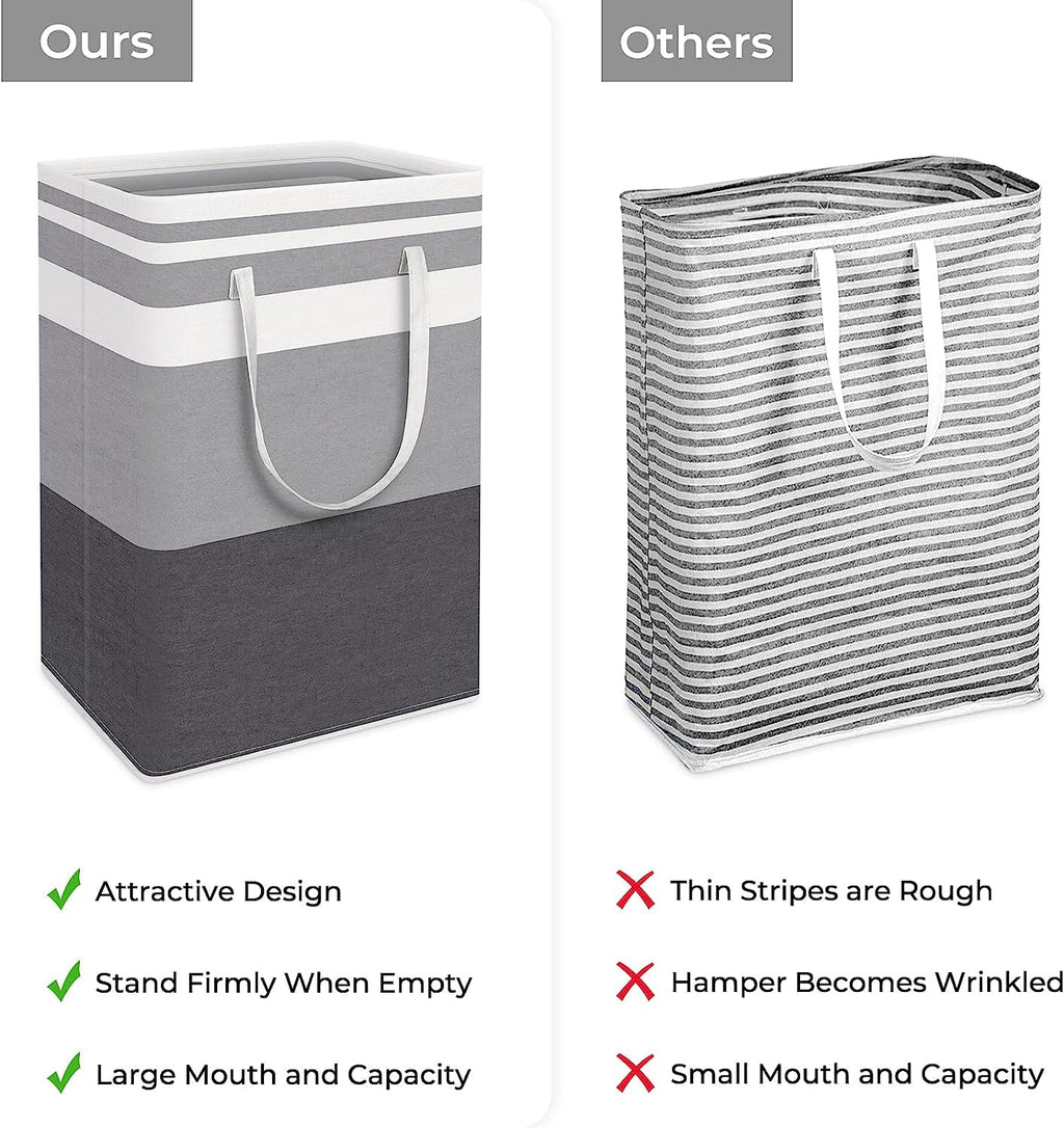3-Pack Laundry Basket Set, 75L Freestanding Waterproof Collapsible Cotton Large Clothes Laundry Hamper with Handles