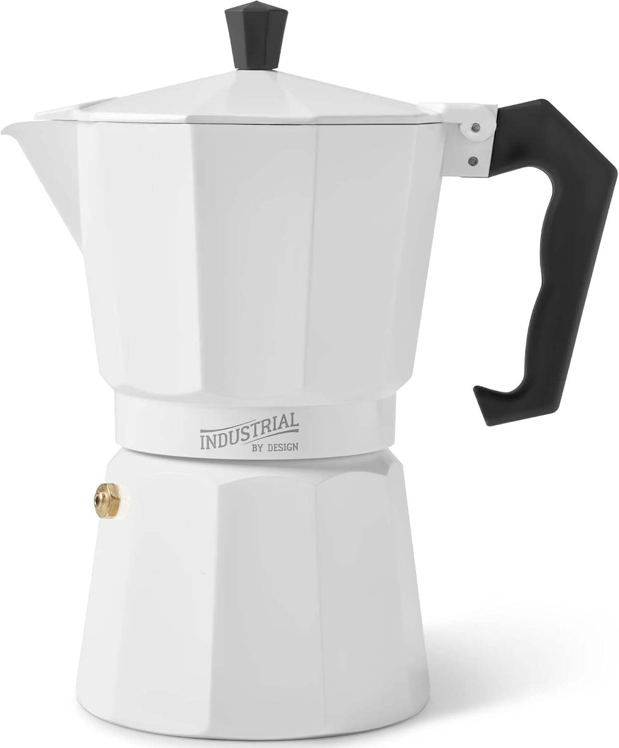 Stovetop Espresso Maker, Italian Coffee Maker, & Cuban Coffee Maker for Strong Freshly Brewed Espresso Coffee - Perfect Camping Espresso Maker & for Brewing at Home - 6-Cup Moka Pot (White)