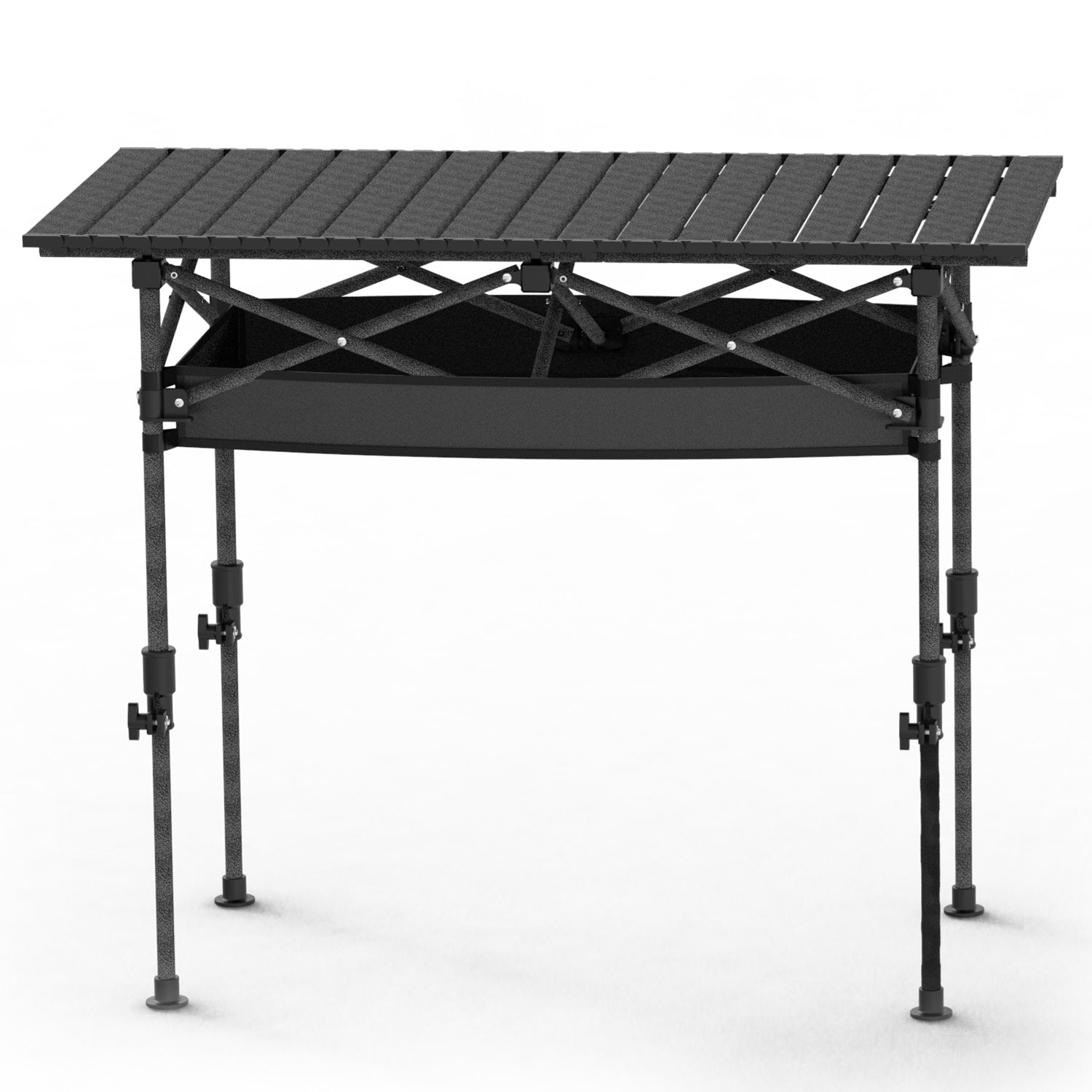 S-M-L Size Options Portable Folding Camping Table with Adjustable Height Rustproof Carbon Steel Foldable Roll-Up Camping Table for Picnic Camping Hiking Beach BBQ 55LBS Max Load