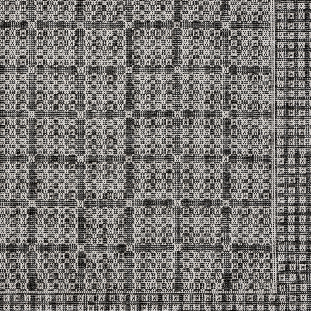 New York Patio Country Luna Contemporary Geometric Indoor/Outdoor Area Rug, Black/Grey, 5'2"X7'2"