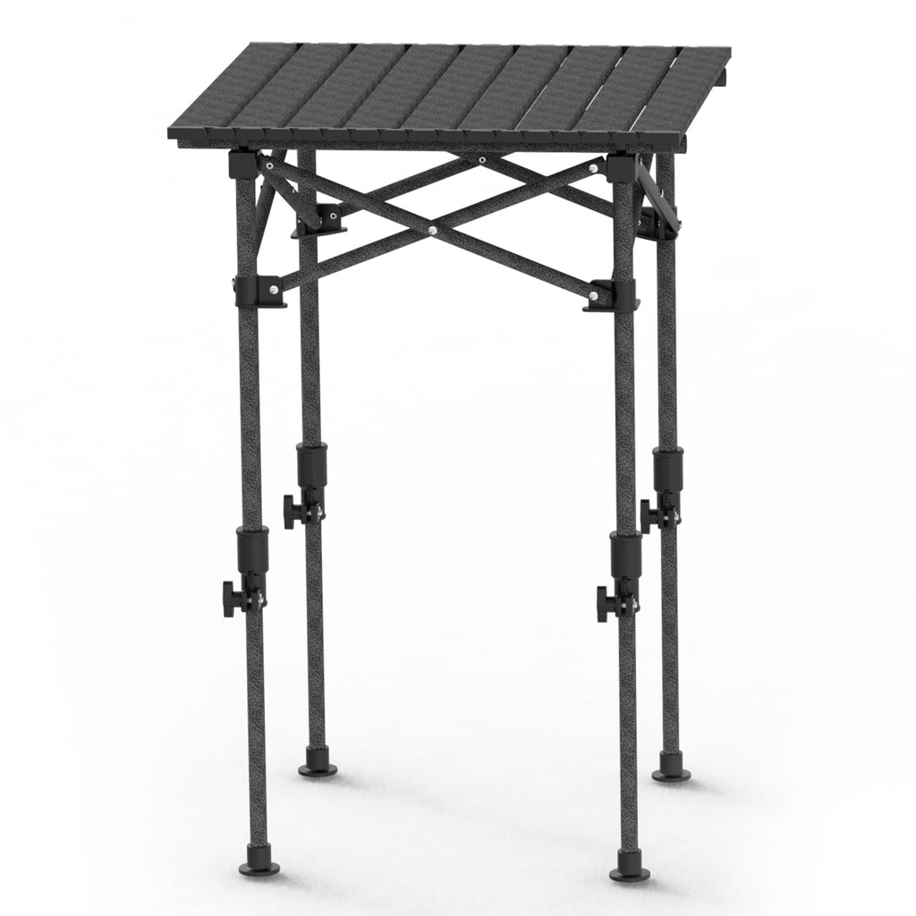 S-M-L Size Options Portable Folding Camping Table with Adjustable Height Rustproof Carbon Steel Foldable Roll-Up Camping Table for Picnic Camping Hiking Beach BBQ 55LBS Max Load