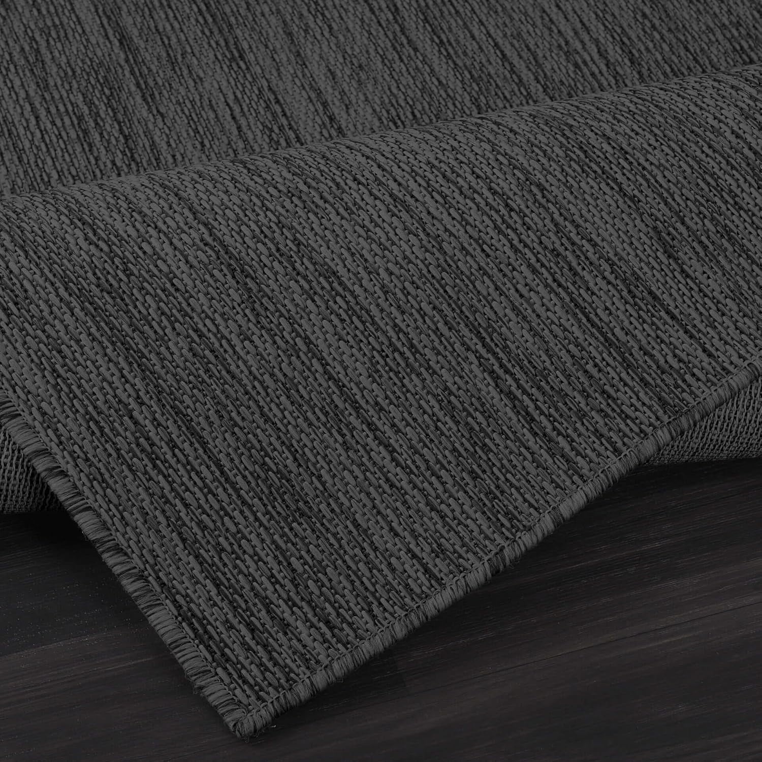 Solid Washable Waterproof Outdoor Indoor Area Rug Dark Gray 6X9